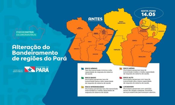 Bandeiramento das regiões do Pará é alterado pelo Governo do Estado