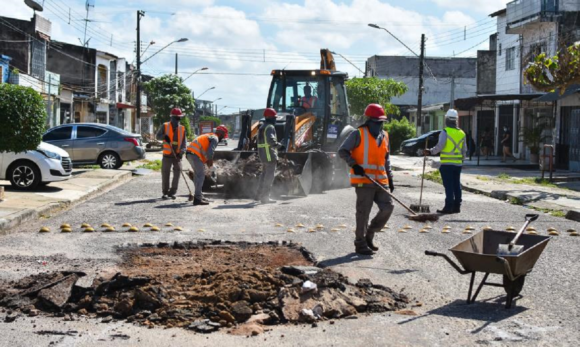 Prefeitura de Belém realiza recuperação de vias e drenagem por toda cidade