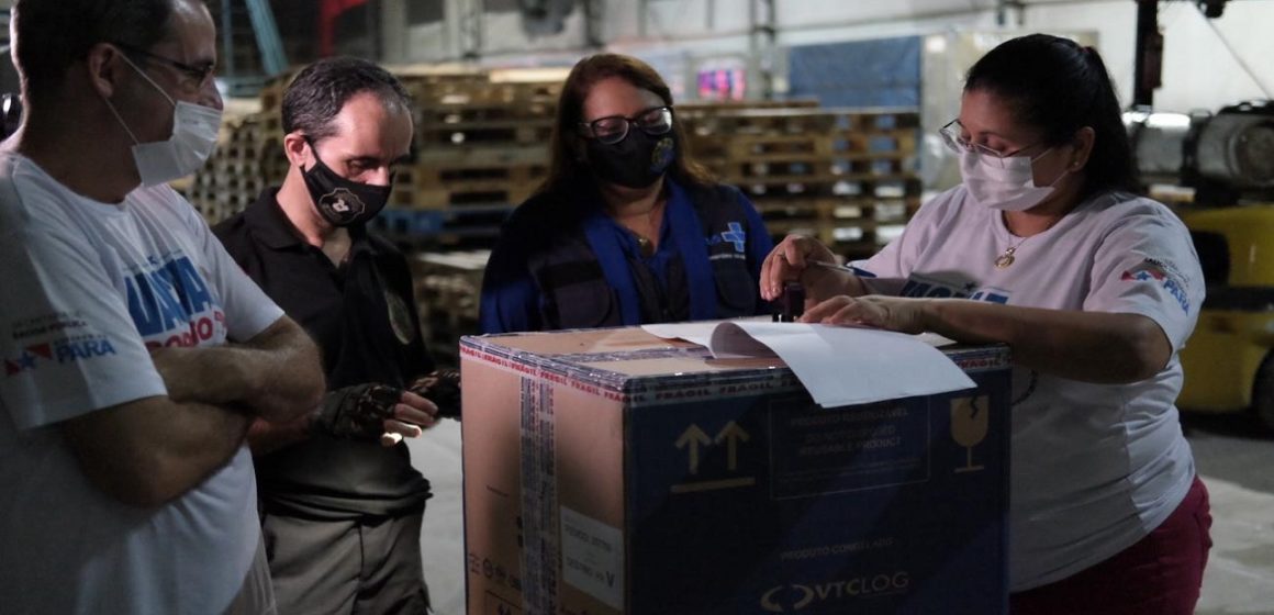 Pará recebe mais 35.100 doses da Pfizer com meta de vacinar pessoas com mais de 35 anos