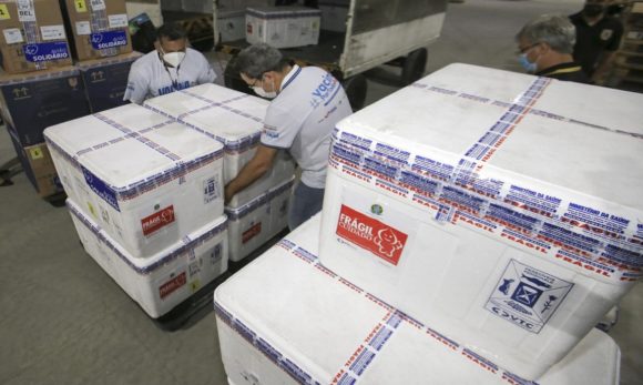 Pará recebe mais 260 mil doses de vacinas contra Covid-19