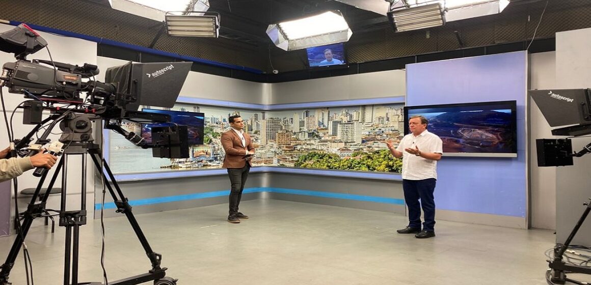 Darci Lermen fala a emissoras de TV de Belém sobre investimentos em Parauapebas