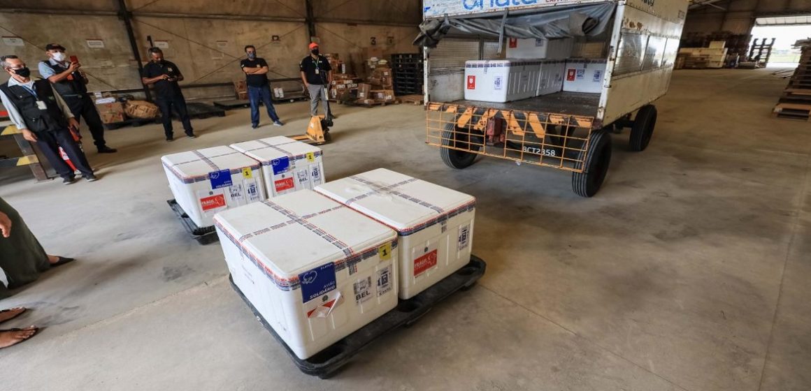 Pará recebe mais uma remessa de vacinas contra a Covid-19, na tarde desta segunda-feira (9)