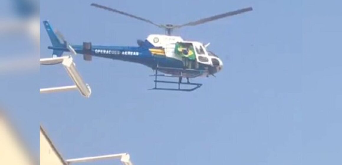 A pedido de diretora, helicóptero da PM sobrevoa colégio que puniu professora por ter criticado Bolsonaro em MT; MP investiga