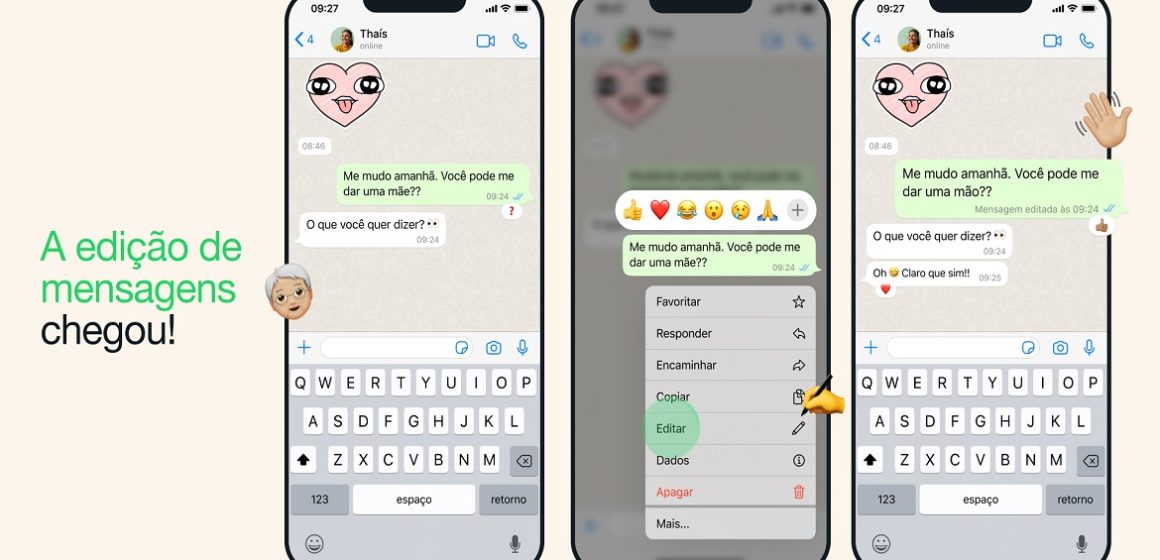 Recurso para usuário editar mensagem após o envio é anunciado pelo WhatsApp