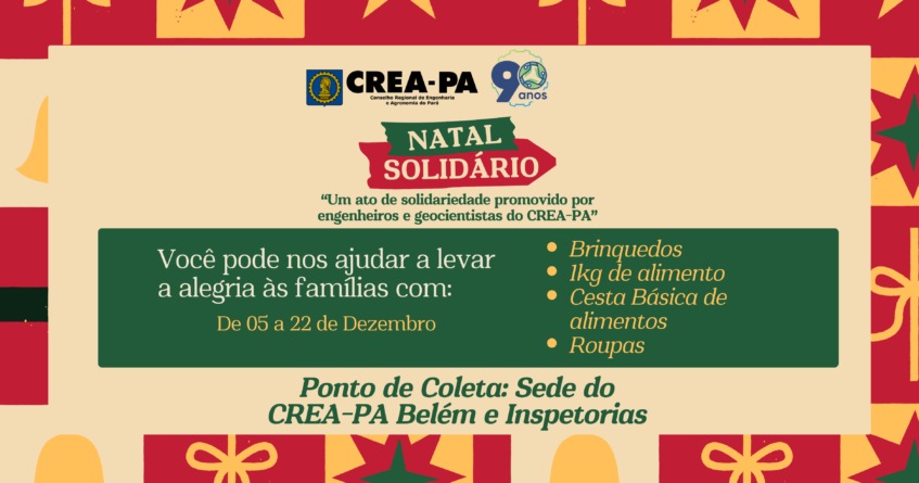 05a73469-7828-4dc0-b316-b05e57cfd389 CREA-PA promove ação de Natal em prol de famílias em vulnerabilidade social