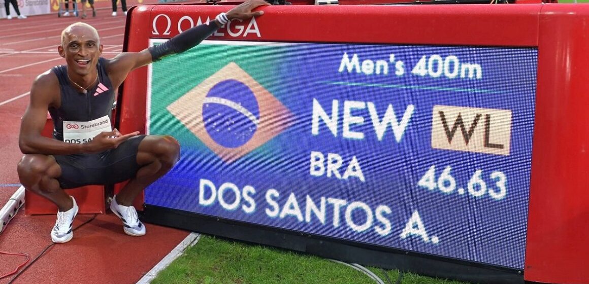 Brasileiro Alison dos Santos vence prova dos 400m na Diamond League