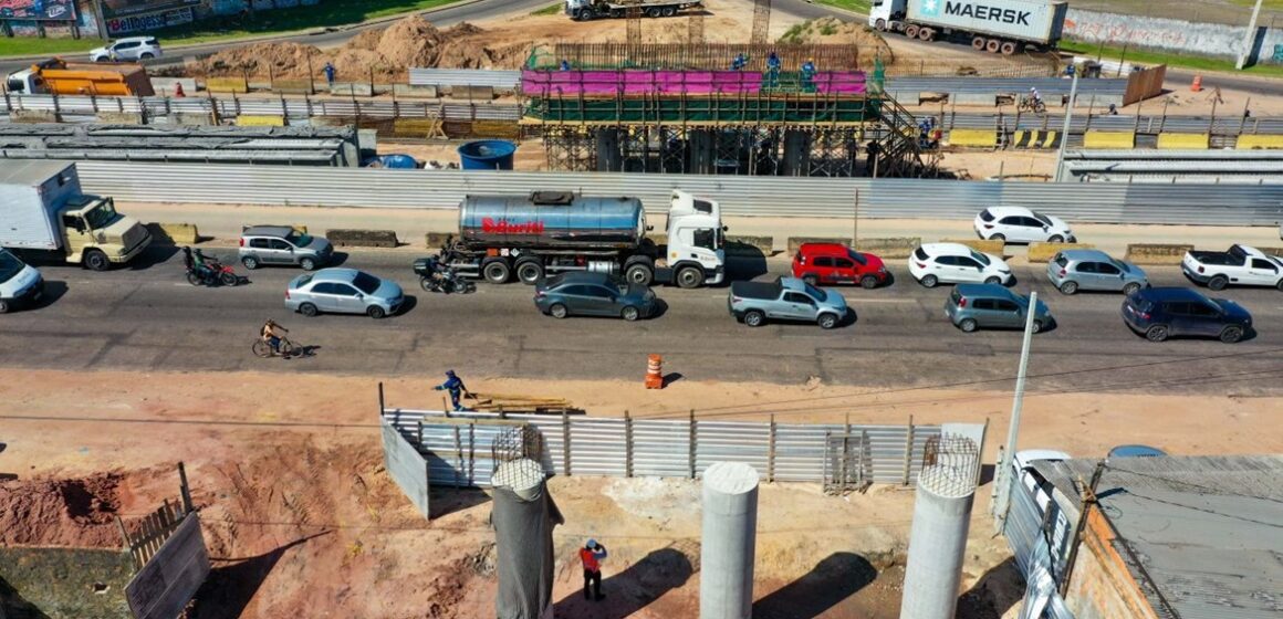 NGTM ergue estrutura central do viaduto da Alça Viária na BR-316, em Marituba
