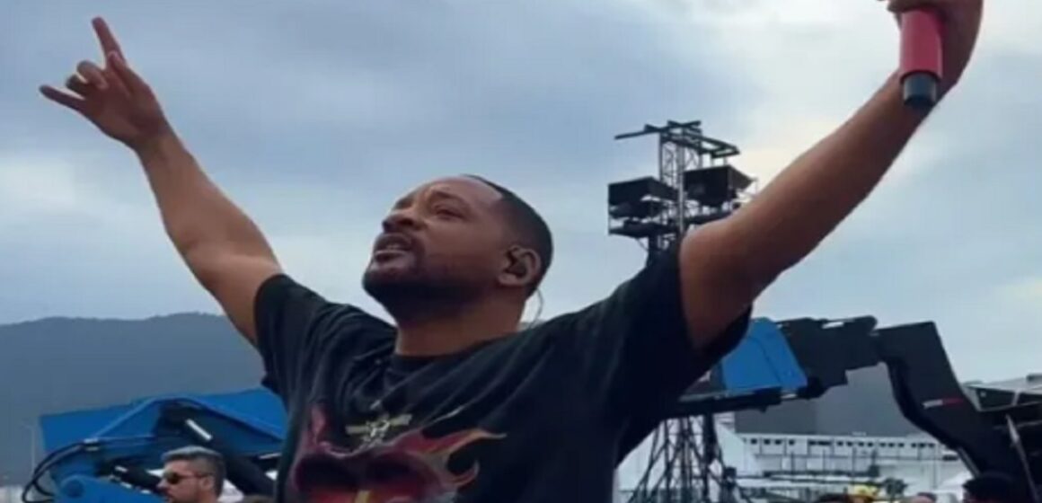 Will Smith ensaia no palco do Rock in Rio