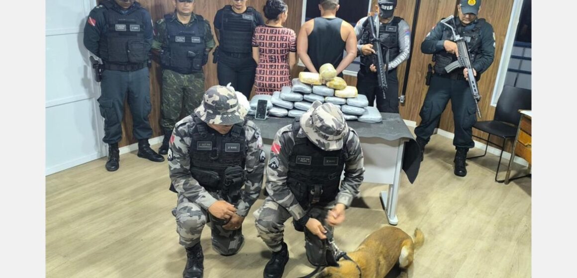 Casal com 26,3 quilos de maconha é detido na base fluvial de Candiru, em Óbidos