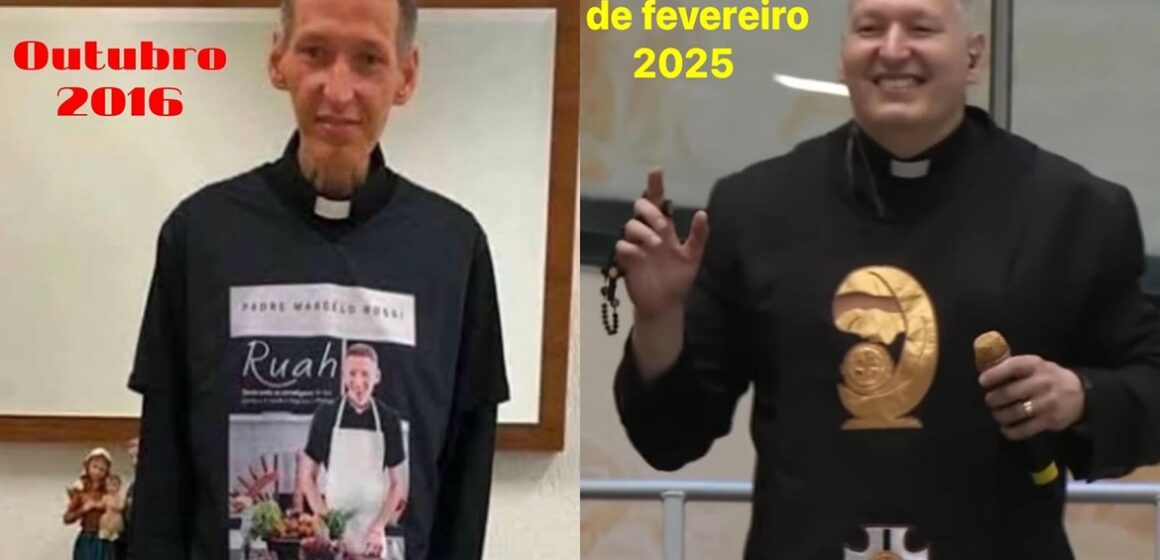 Padre Marcelo Rossi exibe antes e depois de sofrer de depressão