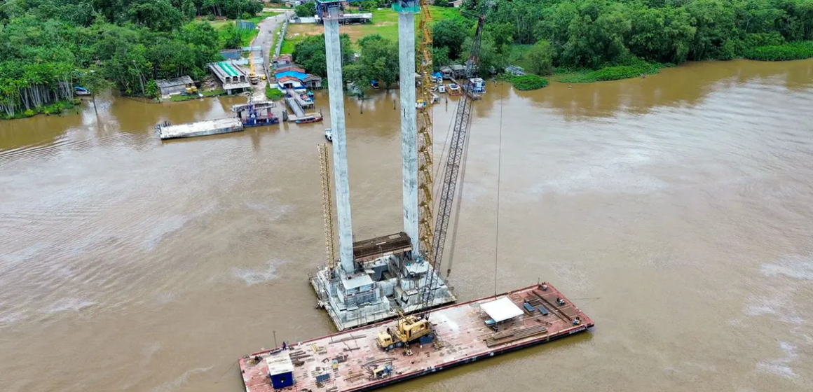 Obras de construção da nova ponte estaiada entre Icoaraci e Outeiro registram 65% de avanço