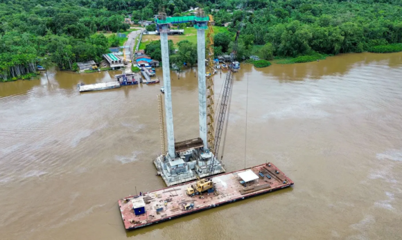 Obras de construção da nova ponte estaiada entre Icoaraci e Outeiro registram 65% de avanço