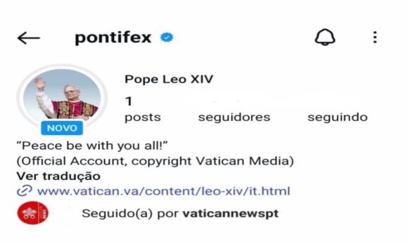 Vaticano divulga perfil do Papa Leão XIV no Instagram
