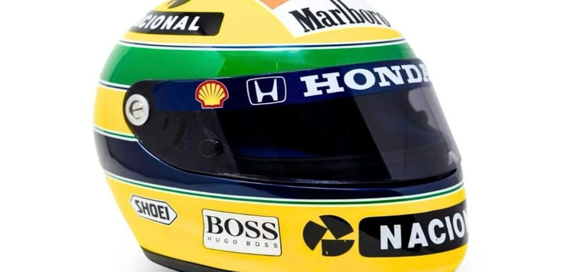 Durante leilão, capacete usado por Ayrton Senna é vendido por US$ 966 mil