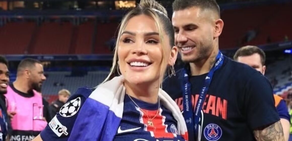 Modelo brasileira grávida de zagueiro do PSG rouba a cena na final da Champions