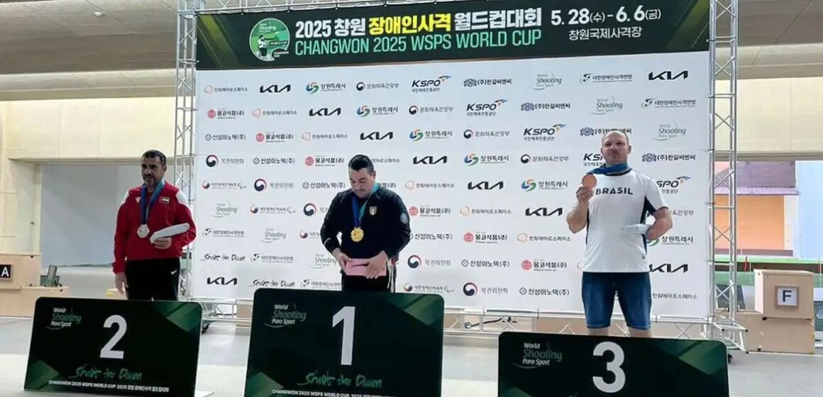 Gaúcho Alexandre Basso conquista primeiro pódio do Brasil em Copa do Mundo de tiro paralímpico