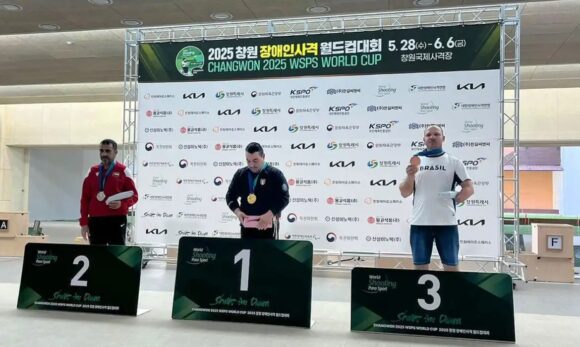 Gaúcho Alexandre Basso conquista primeiro pódio do Brasil em Copa do Mundo de tiro paralímpico