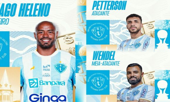 Paysandu anuncia contratação de atacante, zagueiro e meia-atacante