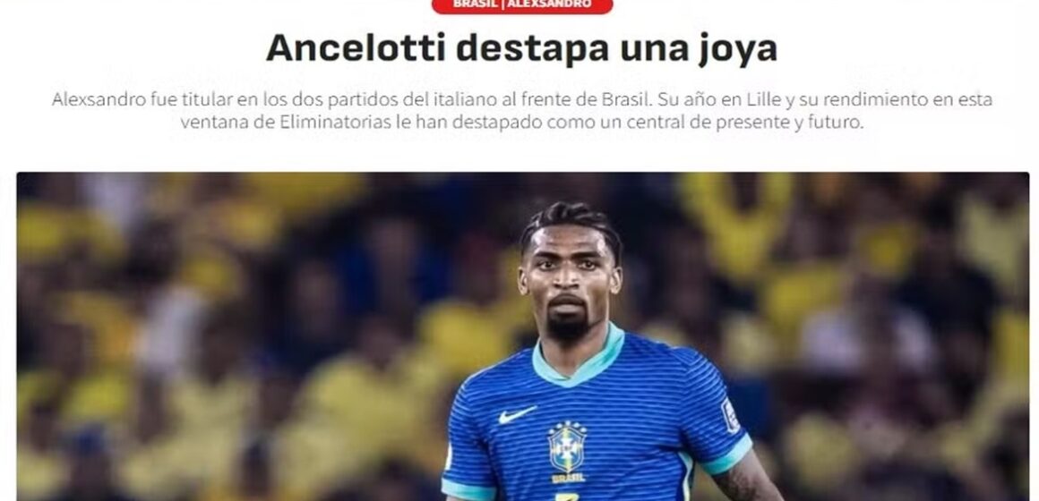 Alexsandro vira sensação na seleção brasileira e recebe elogios da imprensa espanhola