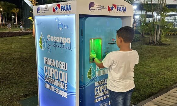 Ponto de hidratação gratuita é instalado no Parque da Cidade em Belém