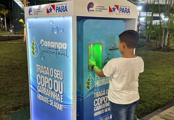 Ponto de hidratação gratuita é instalado no Parque da Cidade em Belém