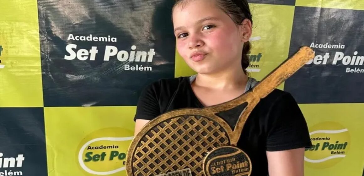Maria Antônia, de 10 anos, brilha no tênis paraense com sete títulos em 2025