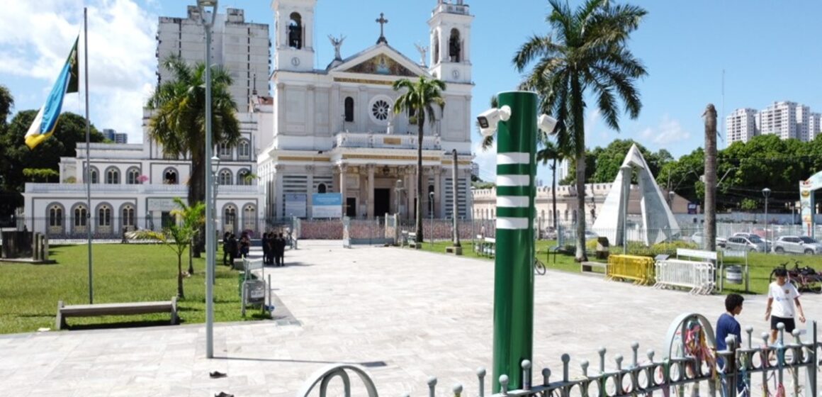 WhatsApp Image 2025-07-01 at 18.55.10 Totens de monitoramento inteligente são instalados na Praça Santuário para reforçar segurança no Círio 2025