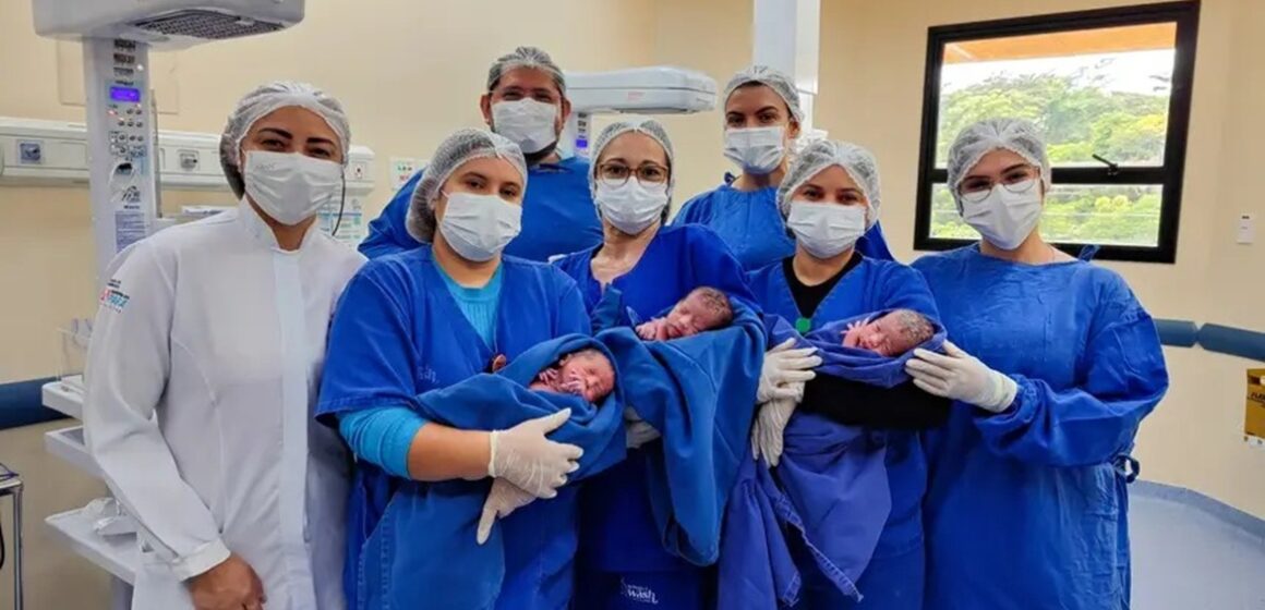 Hospital do Tapajós celebra primeiro parto de trigêmeos e marca 900 nascimentos