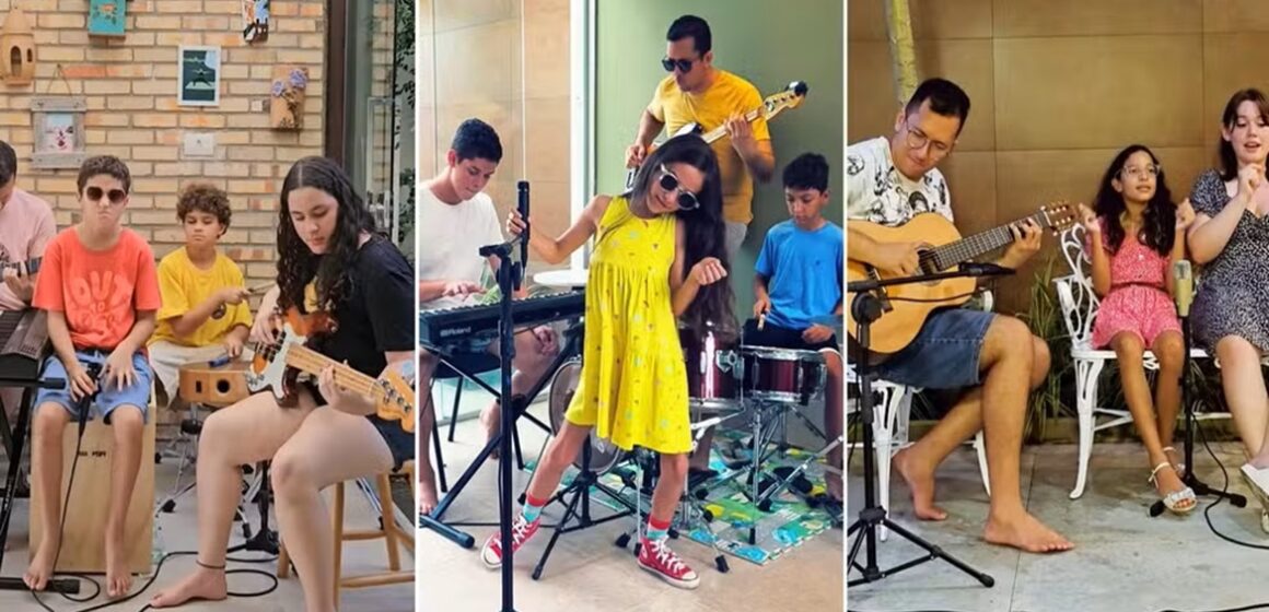 Professor transforma aula de música em banda de rock infantil que viraliza na web