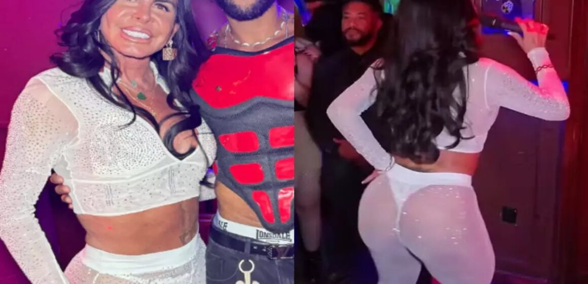Gretchen chama atenção com look transparente em show na Irlanda