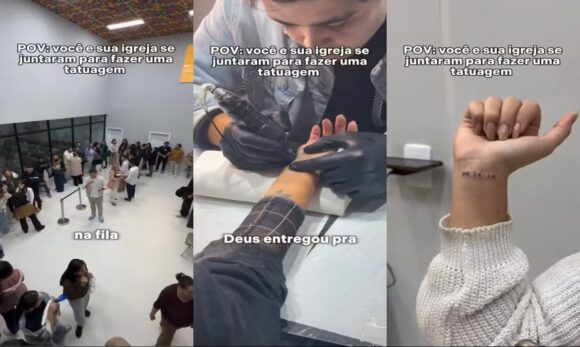 Igreja em Balneário Camboriú promove tatuagem coletiva com versículos bíblicos e gera polêmica