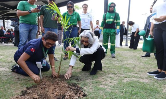 20250916103644-GF00024873-F00444383 Ministra Cármen Lúcia participa de plantio simbólico no Fórum Verdemocracia em Belém