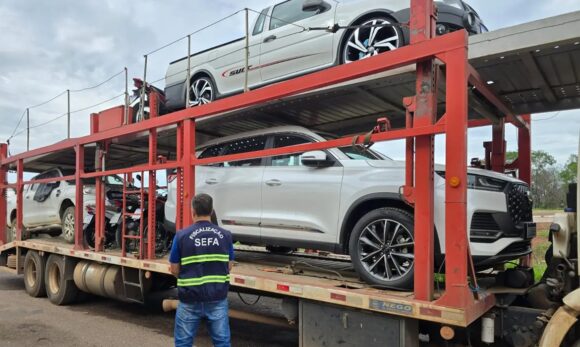 Três motocicletas e um carro são apreendidos por irregularidade fiscal em Novo Progresso