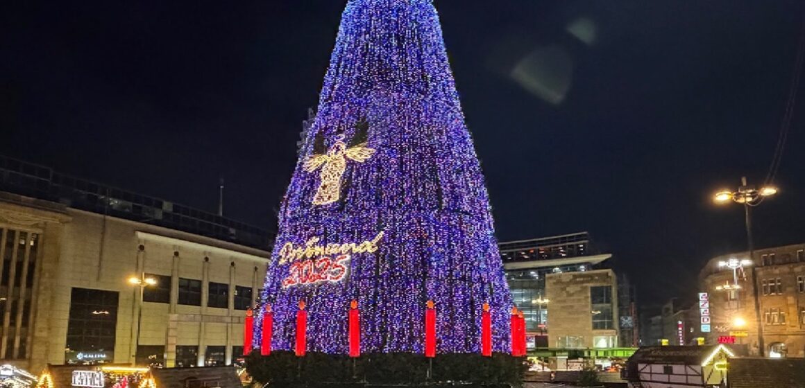 Maior árvore de Natal do mundo é acesa na Alemanha com decoração sustentável