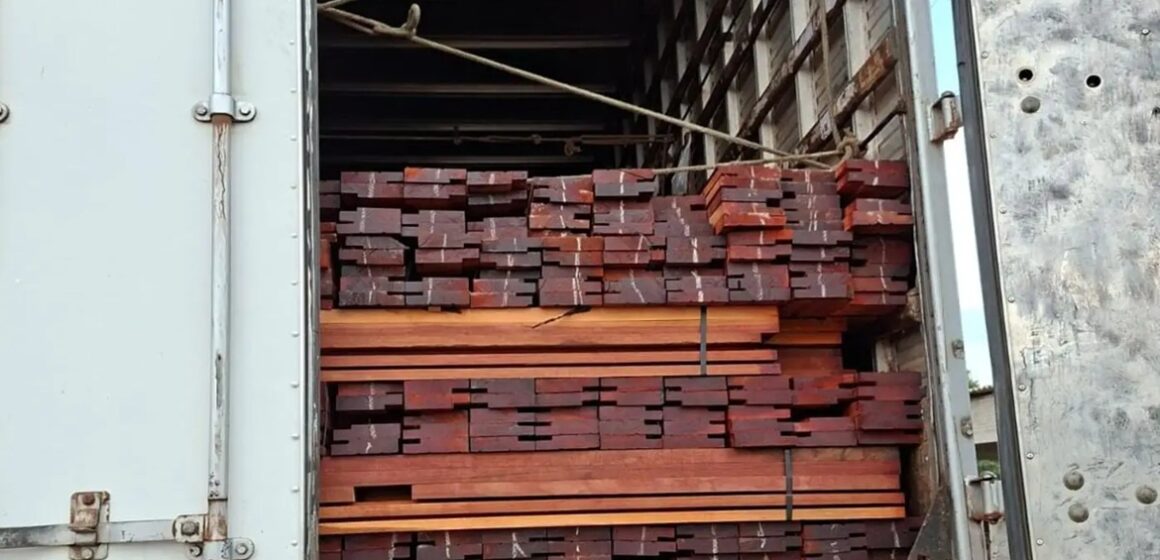20251205104634-GC00073121-F00279305 Em Conceição do Araguaia, fiscais apreendem retroescavadeira, madeira e produtos metalúrgicos em três operações