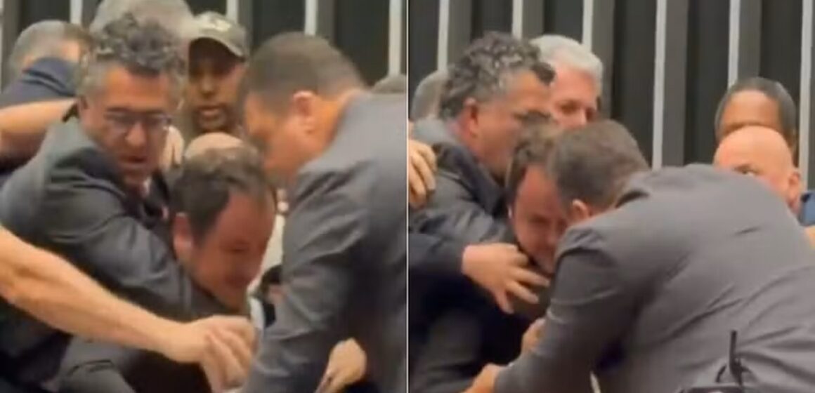 Polícia Legislativa retira deputado do plenário durante protesto contra cassação