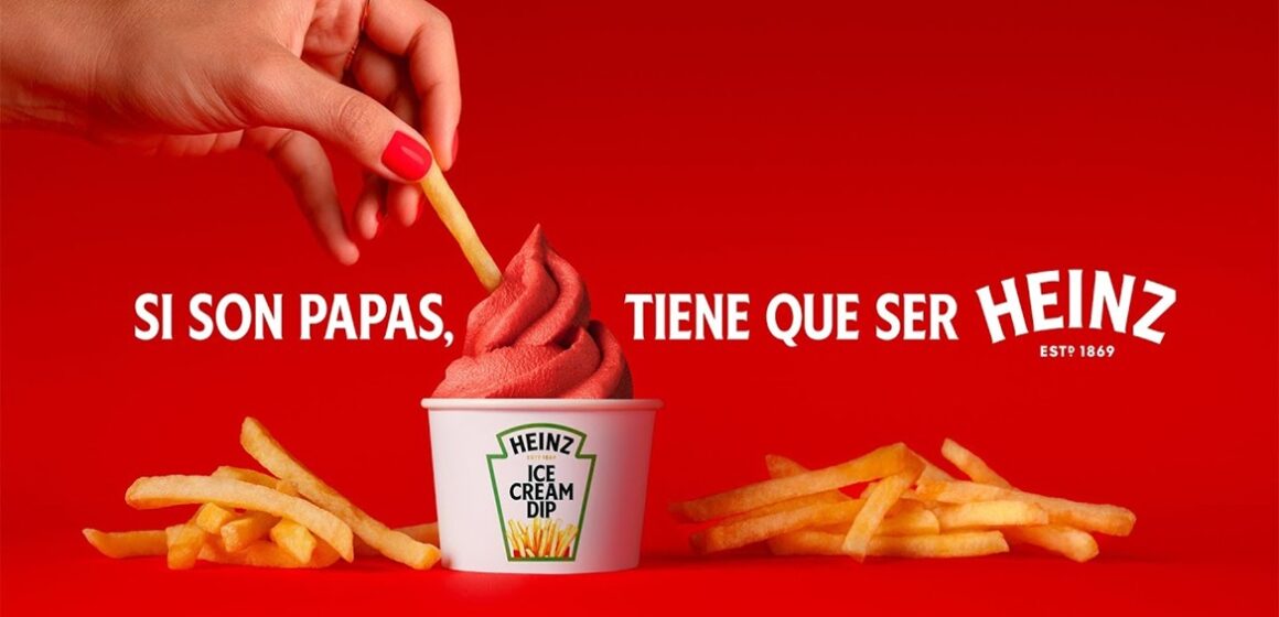 Heinz transforma “estranho” viral em negócio: sorvete sabor ketchup para mergulhar batata frita