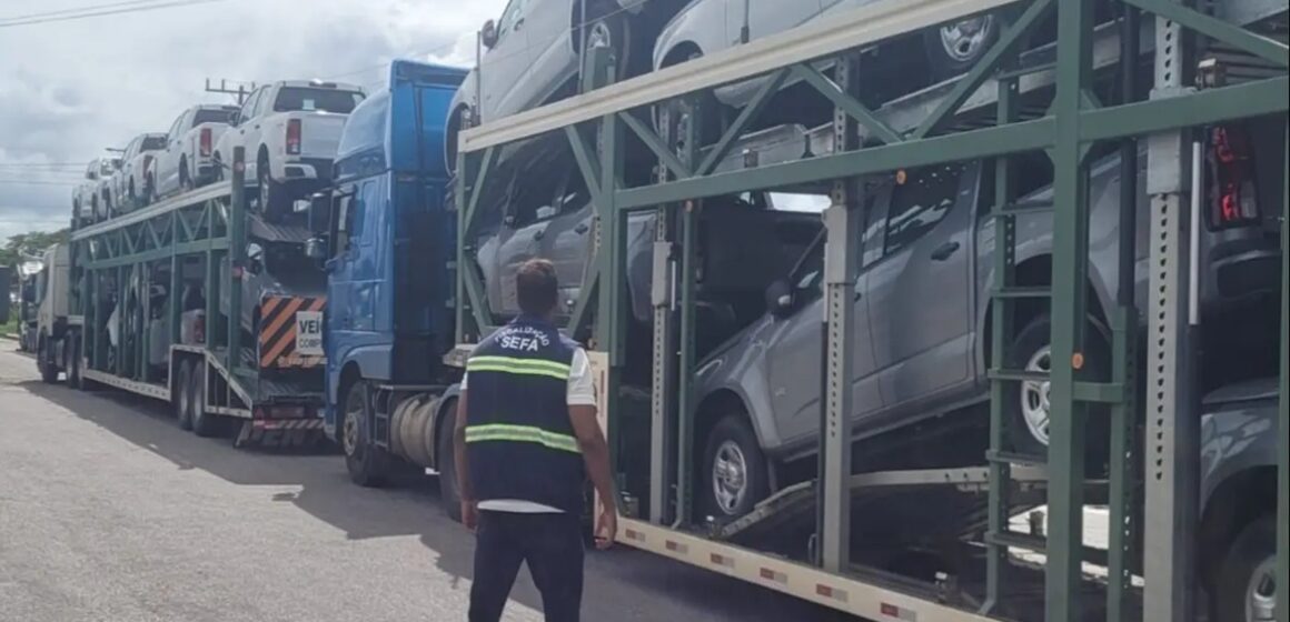 20260304130113-GC00075150-F00291964E Fiscalização apreende 24 caminhonetes avaliadas em quase R$ 5 milhões no Pará