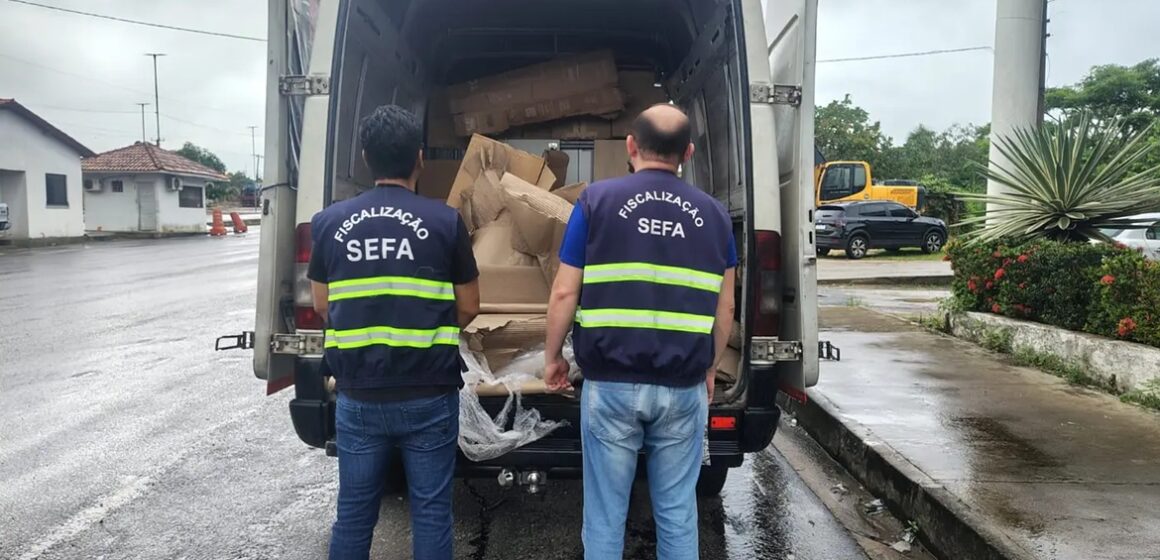 Fiscalização apreende 1.160 peças de vestuário com nota fiscal irregular em Cachoeira do Piriá