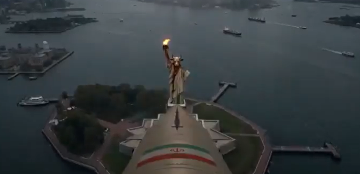Irã divulga vídeo provocativo com Estátua da Liberdade substituída por Baal