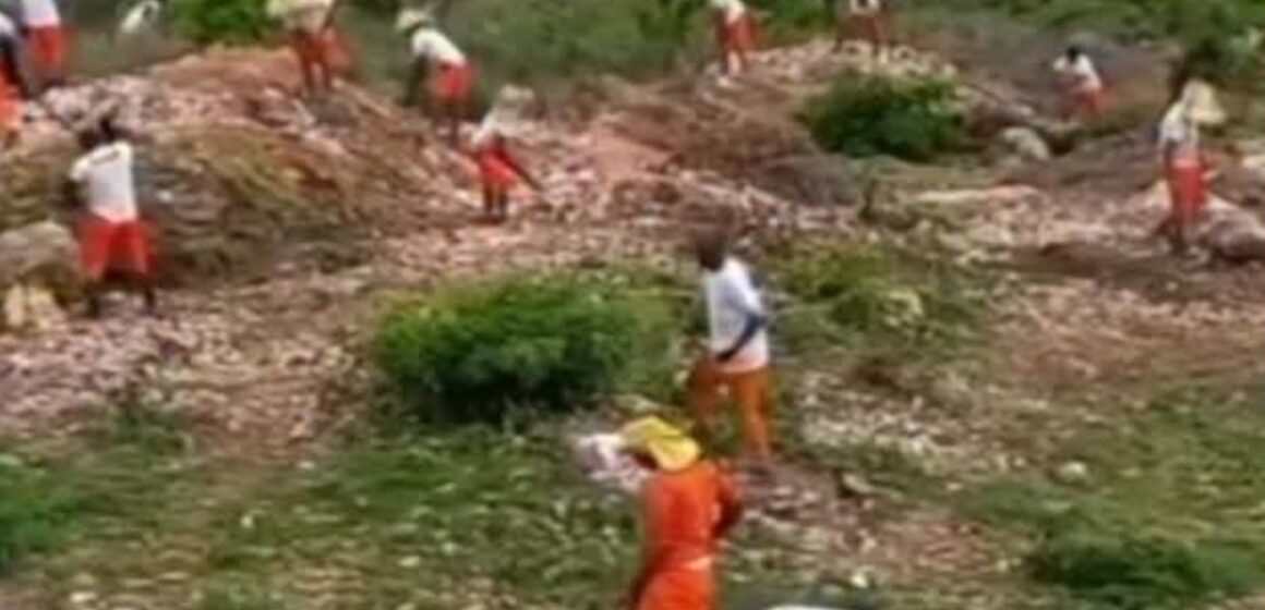 Governo do Ceará divulga detentos em trabalho de quebra de pedras em presídio