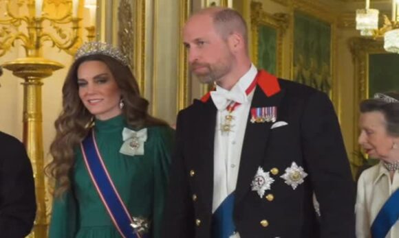 Kate Middleton usa tiara histórica em banquete de Estado em Windsor
