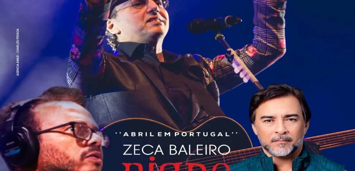 Projeto “Abril em Portugal” reúne Zeca Baleiro e Markinho Duran em noite de música no Grêmio
