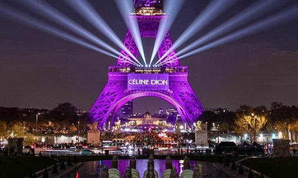 Torre Eiffel se ilumina para anunciar retorno de Céline Dion a Paris