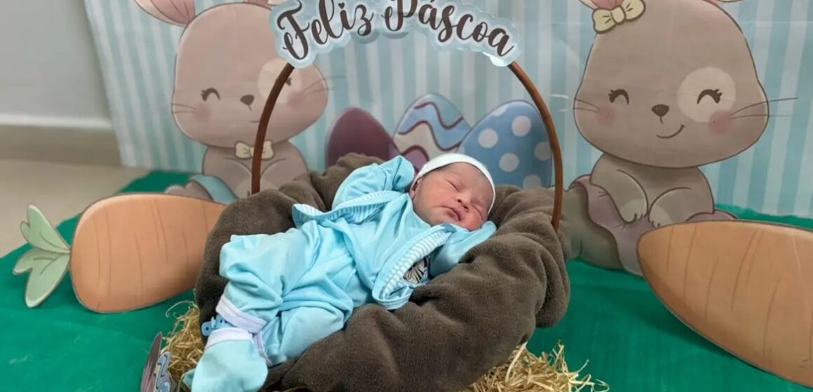 Hospital Santa Rosa realiza ensaio fotográfico de recém-nascidos para celebrar a Páscoa em Abaetetuba
