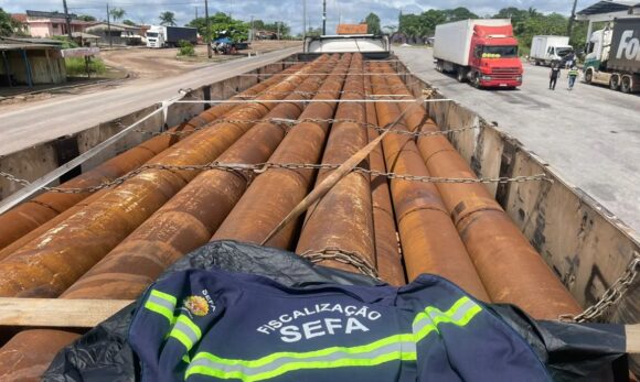Sefa apreende 354 toneladas de tubos de ferro no Pará