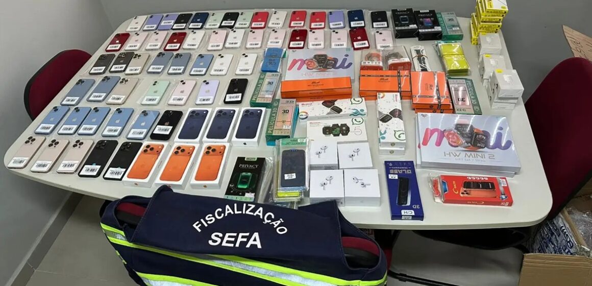 Fiscalização apreende celulares, equipamentos industriais e material elétrico no Pará