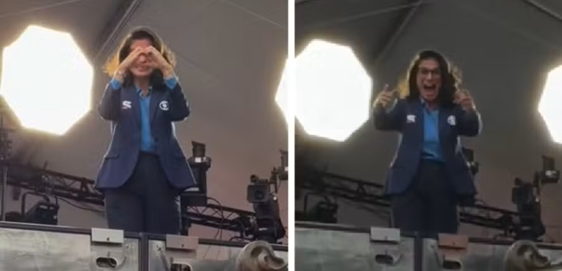 renata-vasconcellos Renata Vasconcellos reage com simpatia ao ser chamada pelo nome na Times Square durante cobertura da Copa nos EUA