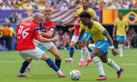 Brasil é eliminado da Copa após Haaland marcar duas vezes e Noruega vencer por 2 a 1