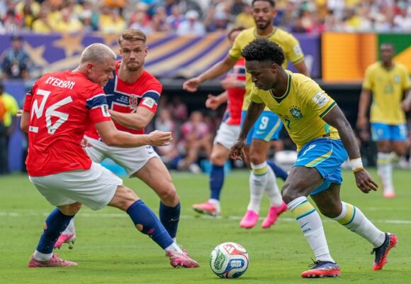 Brasil é eliminado da Copa após Haaland marcar duas vezes e Noruega vencer por 2 a 1